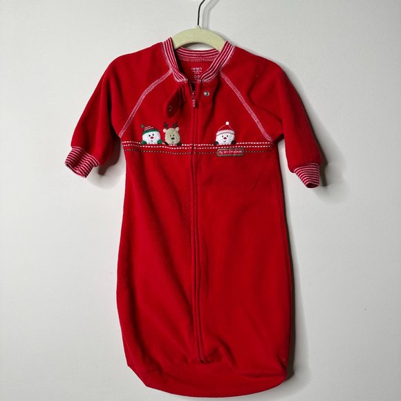 Carter's Red 0-9 Months Sleep Sack My 1st Christmas - Picture 1 of 5